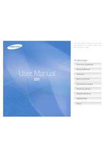 Samsung EX 1 manual. Camera Instructions.